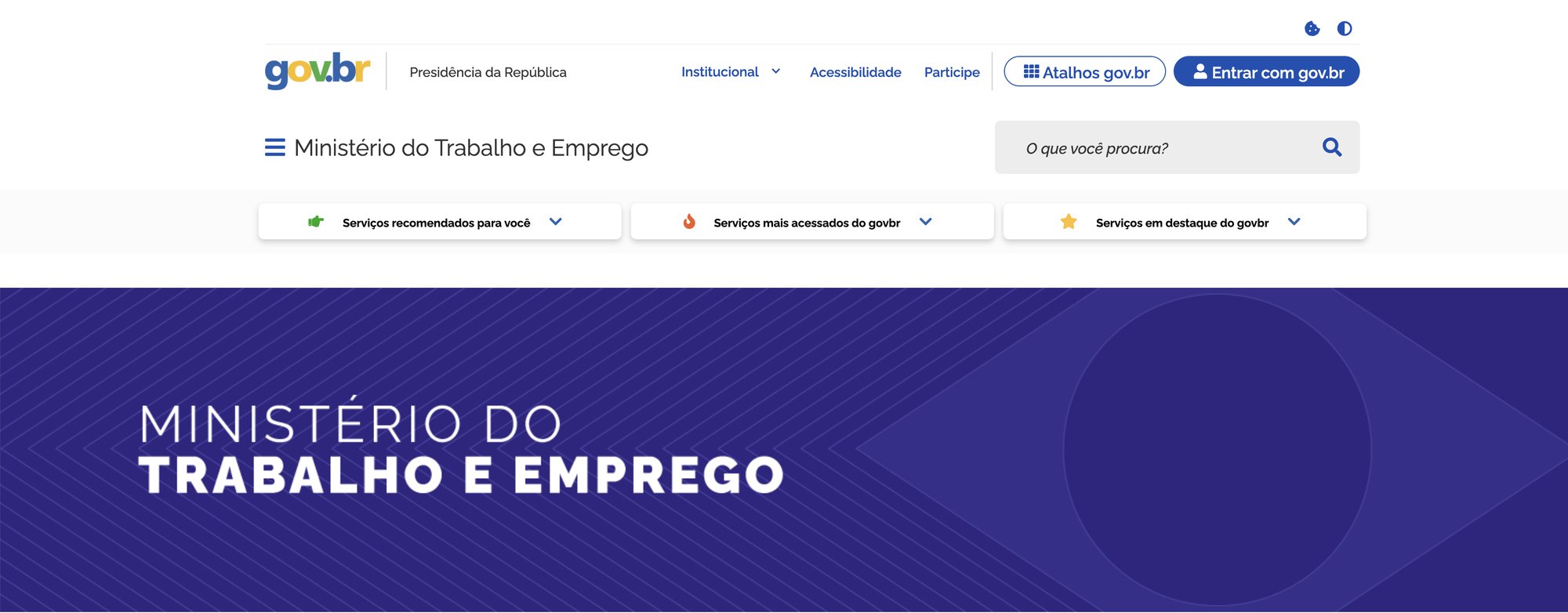 Official website of Brazil's Ministry of Labour and Employment (gov.br)
